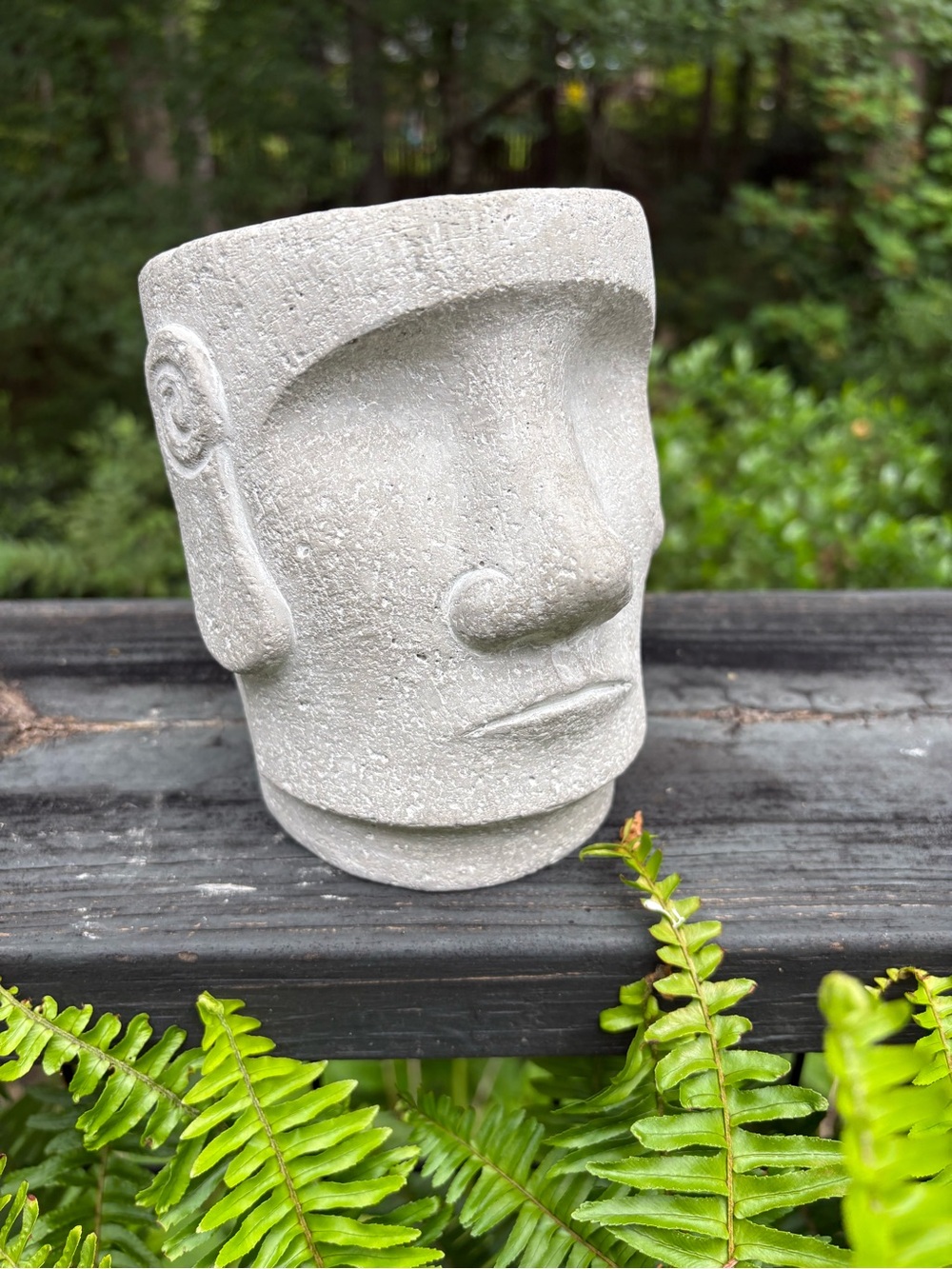 Moai Head Cement Vase